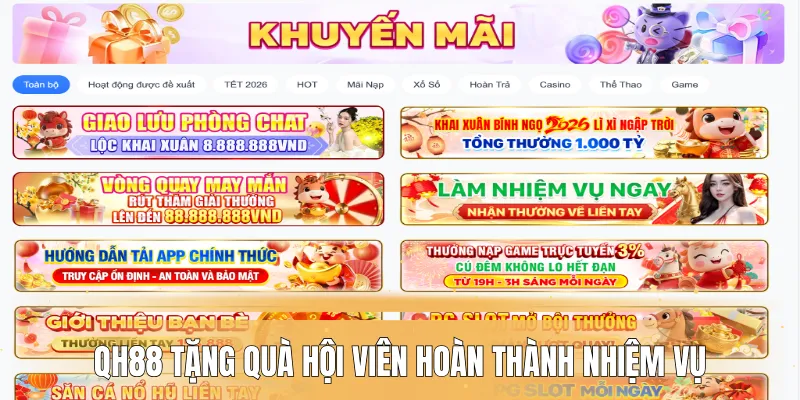 QH88 tặng quà hội viên hoàn thành nhiệm vụ