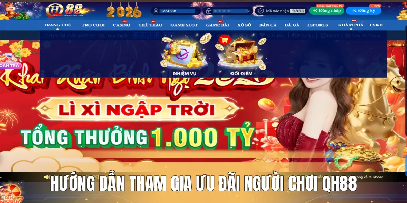 Hướng dẫn tham gia ưu đãi người chơi QH88